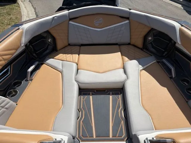 Slide: The Image of Interior of 2024 Tigé 23ZX boat with luxurious upholstery. - 4