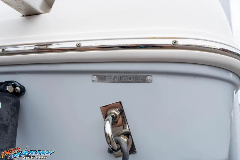 Slide: The Image of 2021 Robalo R222 Center Console boat hull identification number plate. - 25