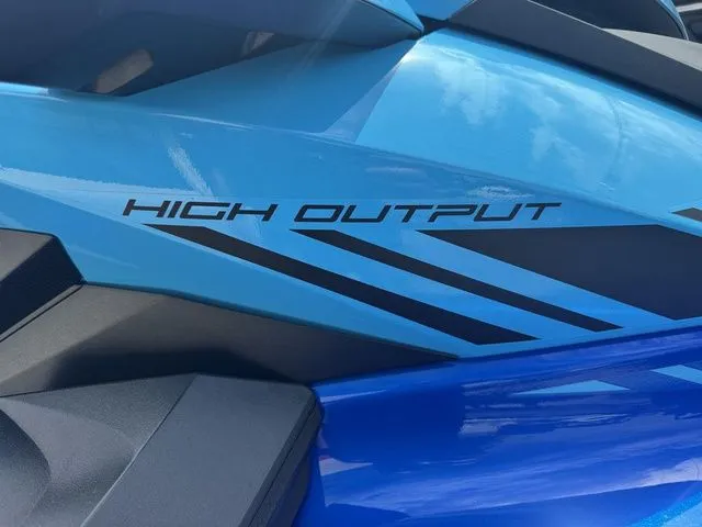 Slide: The Image of 2023 Yamaha WaveRunner GP1800R in blue with "High Output" decal. - 10
