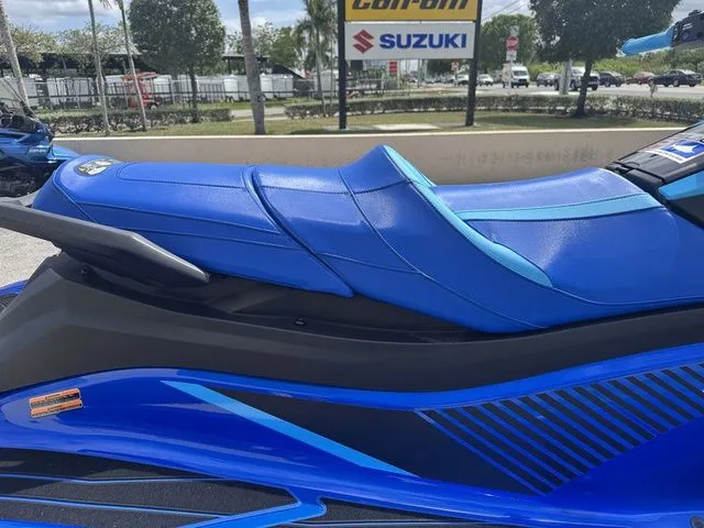 Slide: The Image of 2023 Yamaha WaveRunner GP1800R in blue, side view. - 8