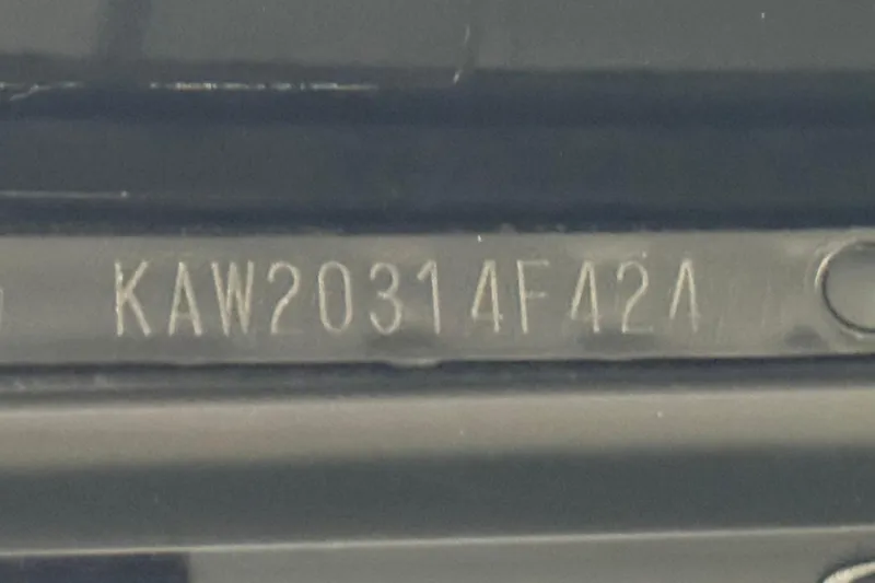 Slide: The Image of 2024 Kawasaki Jetski SX-R serial number plate close-up. - 10