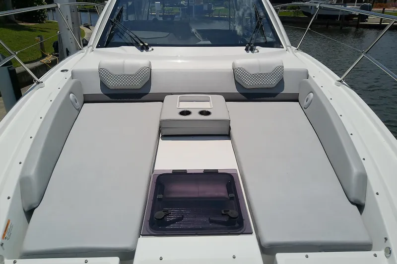 Slide: The Image of 2024 Beneteau Gran Turismo 36 yacht with spacious sunbathing area and comfortable seating. - 17