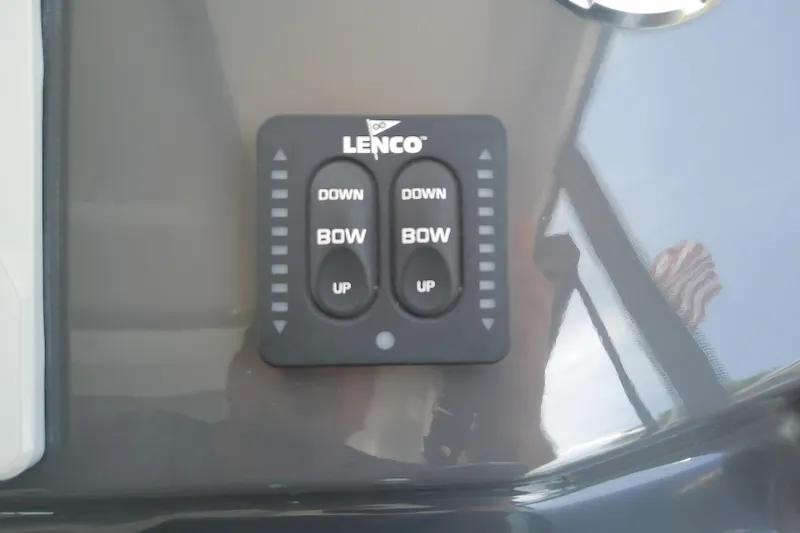 Slide: The Image of Lenco trim tab control panel on 2024 Beneteau Gran Turismo 36 yacht. - 52