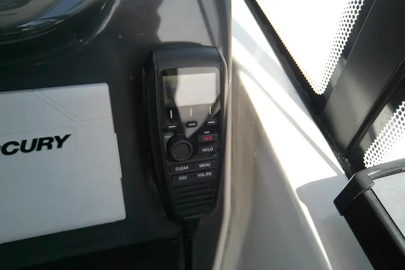 Slide: The Image of VHF radio on 2024 Beneteau Gran Turismo 36 yacht dashboard. - 53