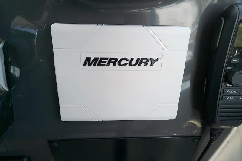 Slide: The Image of Mercury engine panel on 2024 Beneteau Gran Turismo 36 yacht dashboard. - 54