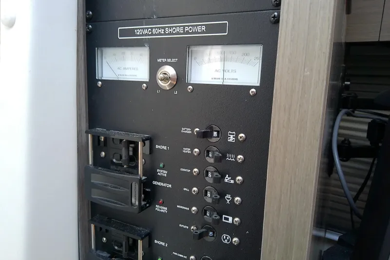 Slide: The Image of Electrical control panel on 2024 Beneteau Gran Turismo 36 yacht. - 61