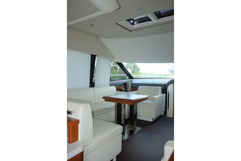 Slide: The Image of Luxurious interior of a 2016 Prestige 500 yacht with elegant seating and modern design. - 45