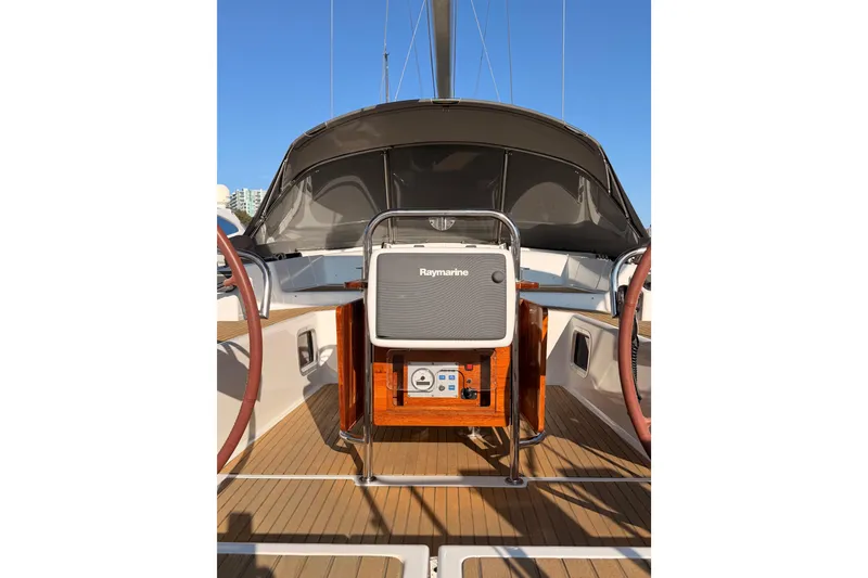 Slide: The Image of Cockpit of 2013 Jeanneau 57 sailboat with Raymarine navigation system. - 18