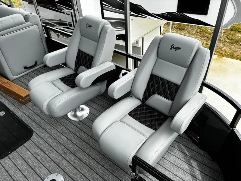 Slide: The Image of Luxurious seating in Ranger 223FC boat, model 2026. - 9