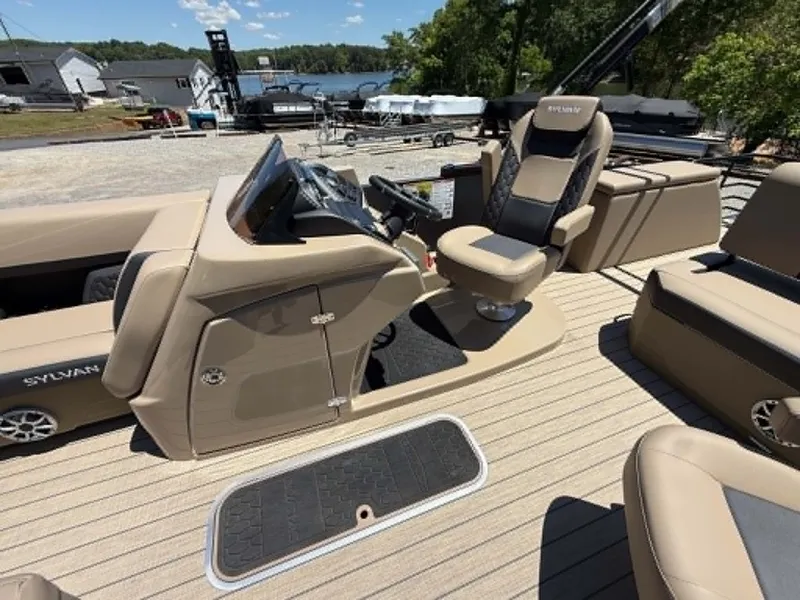 Slide: The Image of Interior of a 2026 Sylvan L-3 DLZ Platnium pontoon boat. - 10
