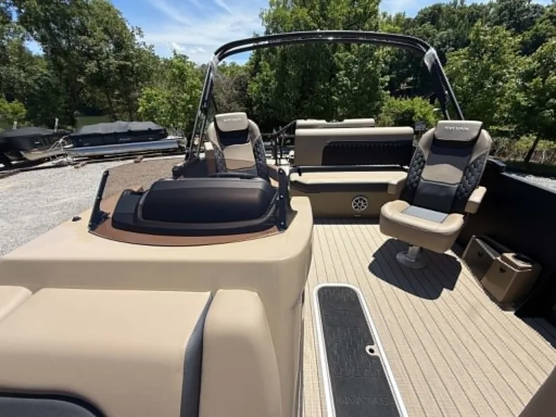 Slide: The Image of Interior of 2026 Sylvan L-3 DLZ Platinum pontoon boat. - 37
