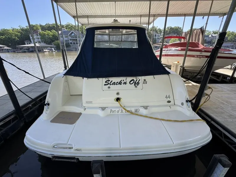 Slide: The Image of 2008 Sea Ray 44 Sundancer boat docked at St. Louis, MO harbor. - 17