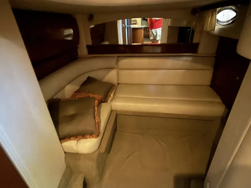 Slide: The Image of Interior of 2008 Sea Ray 44 Sundancer with beige upholstery. - 28