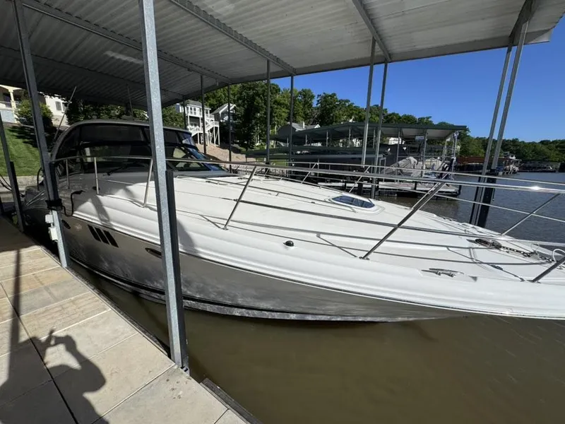 Slide: The Image of 2008 Sea Ray 44 Sundancer docked, sunny day. - 30