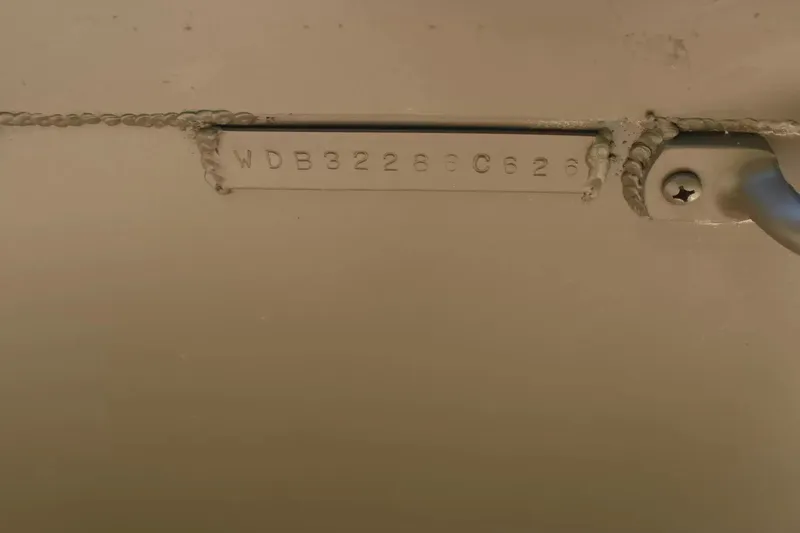 Slide: The Image of Serial number on WeldBilt 1652V boat, year 2026. - 13