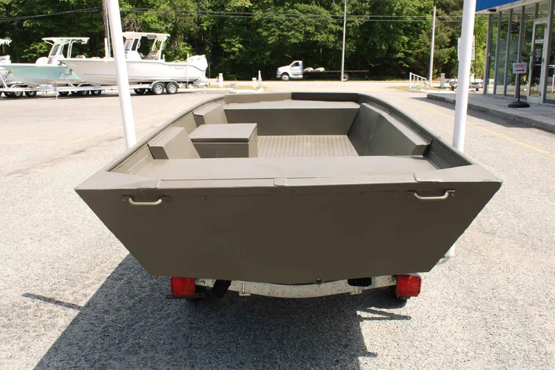 Slide: The Image of 2026 WeldBilt 1448V aluminum boat on trailer outdoors. - 7
