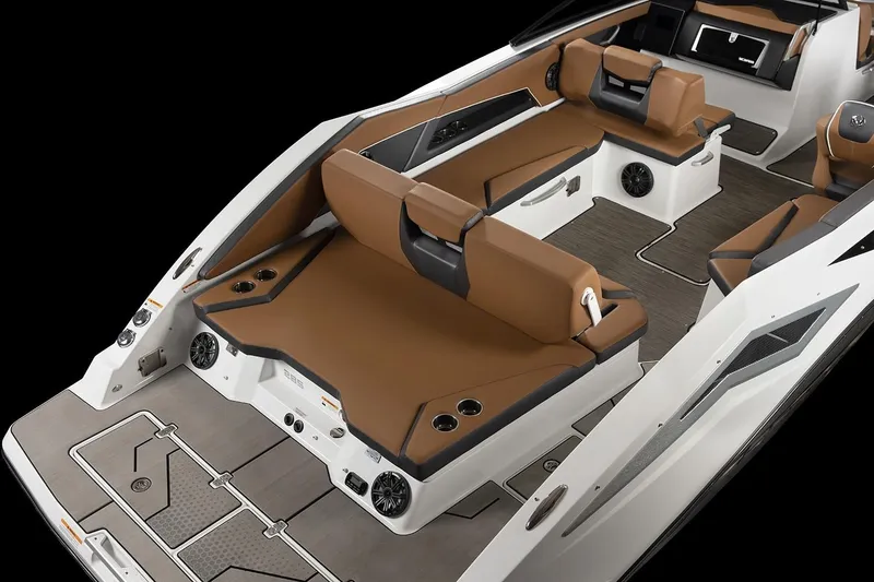 Slide: The Image of Interior of 2021 Scarab 285 ID with luxurious seating. - 27