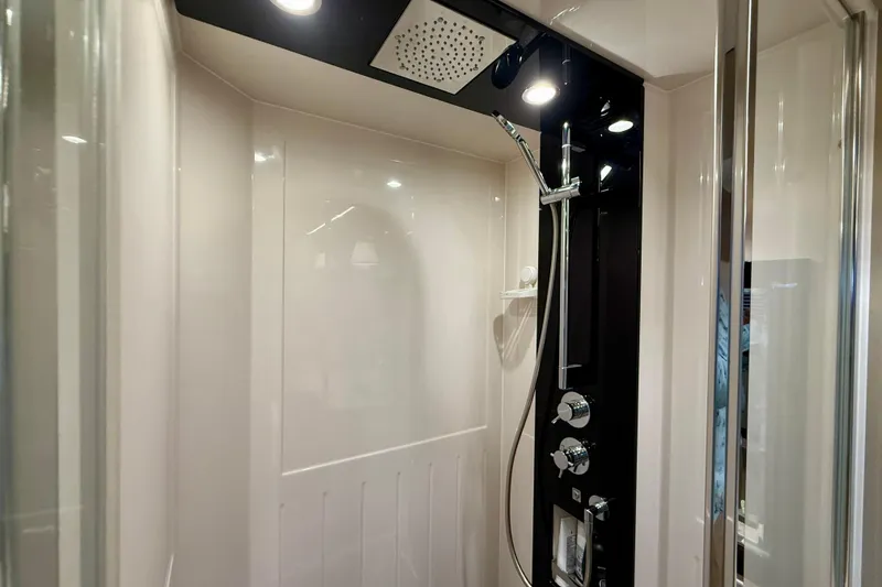 Slide: The Image of Luxurious shower in 2020 Azimut Magellano 66 yacht, featuring modern fixtures and sleek design. - 59