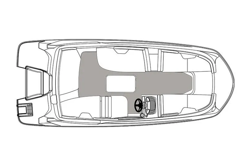 Slide: The Image of Manufacturer Provided Image: Top view of 2020 Hurricane SunDeck Sport 185 OB boat layout. - 1