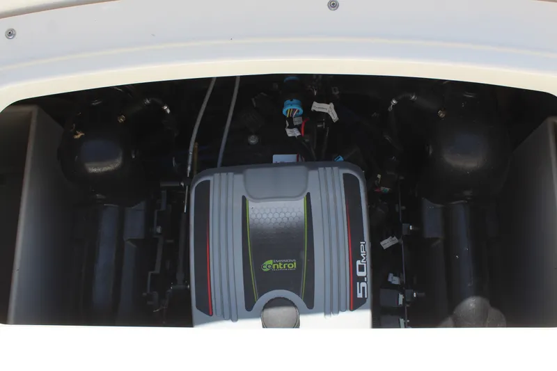Slide: The Image of Engine compartment of 2014 Sea Ray SLX 230 boat. - 19
