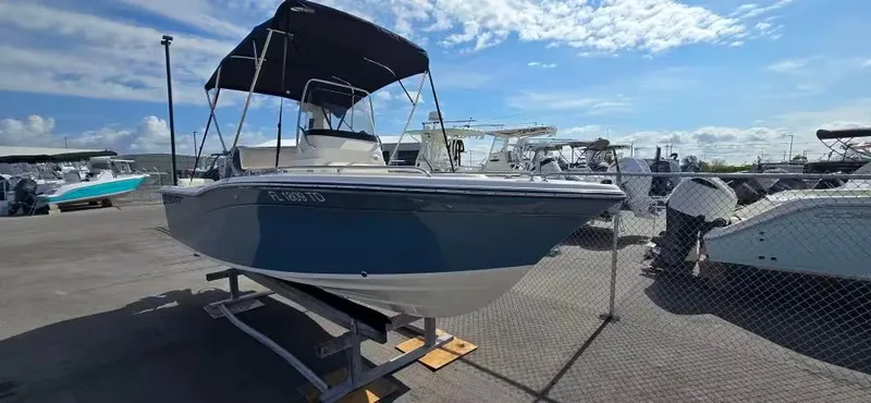 Slide: The Image of 2021 Grady-White Fisherman 180 boat in a parking lot. - 4
