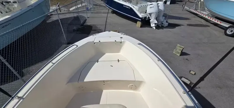 Slide: The Image of Grady-White Fisherman 180 boat, 2021 model, parked in a lot. - 9