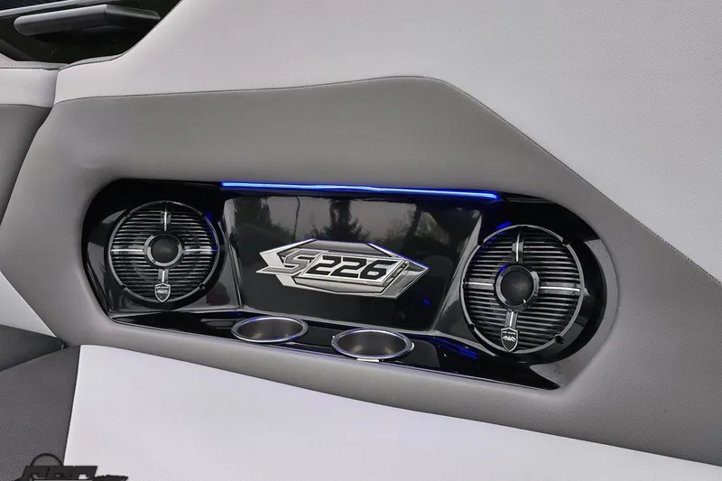 Slide: The Image of 2018 Supreme S226 interior speakers with sleek design and ambient lighting. - 54