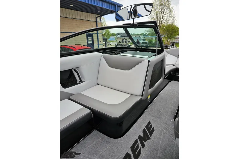 Slide: The Image of Interior of 2018 Supreme S226 boat with gray seating and modern design. - 55