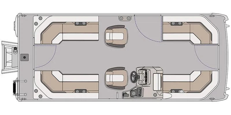 Slide: The Image of Floor plan of the 2026 Vectra 21 QL boat model. - 2