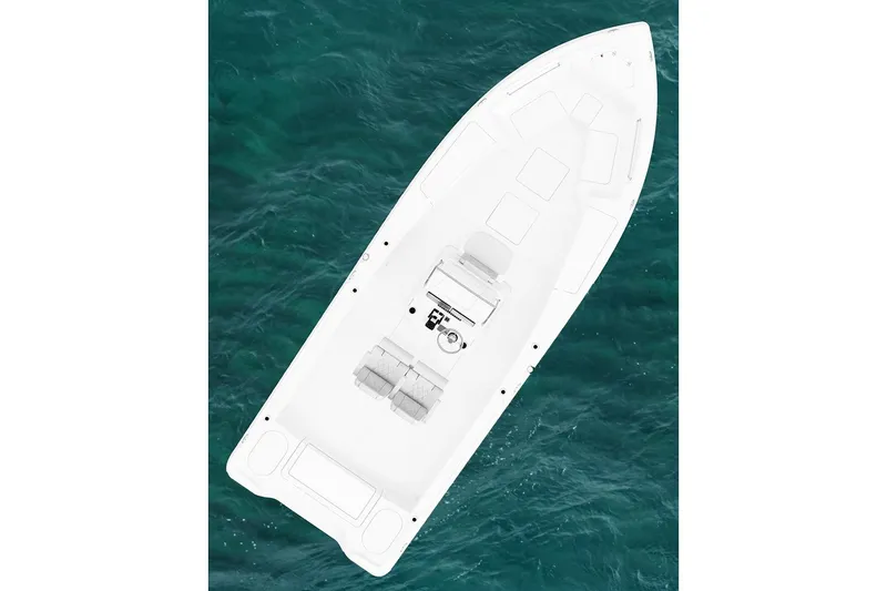 Slide: The Image of Manufacturer Provided Image: 2026 Blazer Bay Makaira 2800 boat on clear blue water, aerial view. - 9