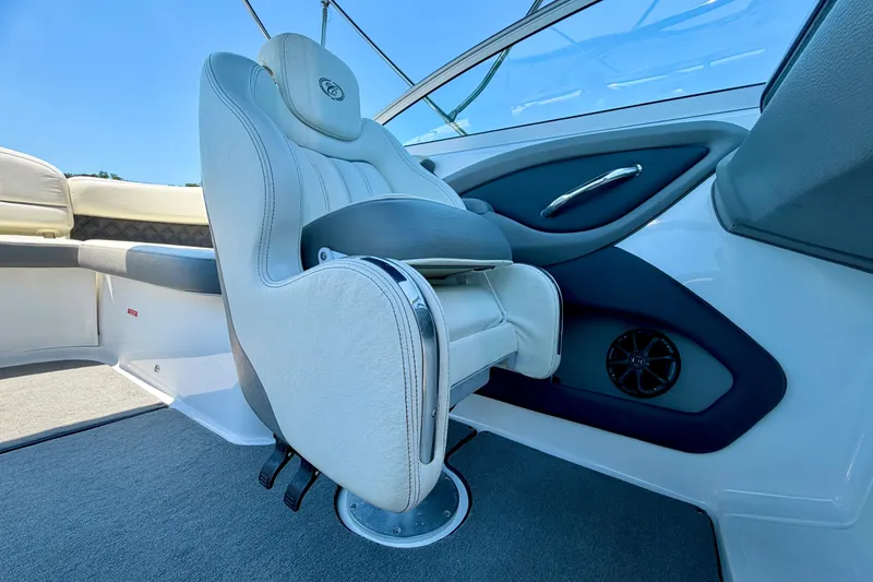 Slide: The Image of Luxurious seating in a 2013 Cobalt 262 boat, featuring sleek design and premium materials. - 31