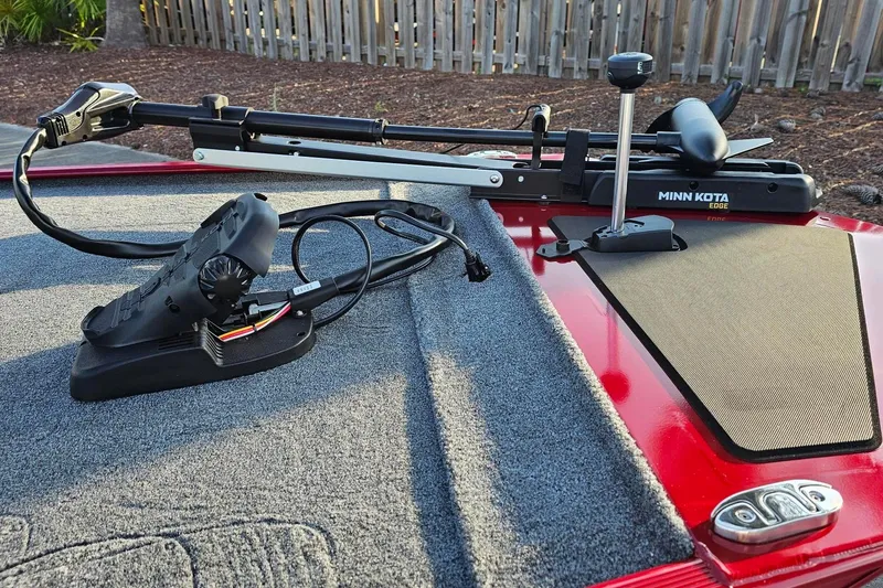 Slide: The Image of 2026 Tracker Bass Tracker Classic XL with Minn Kota trolling motor on deck. - 8