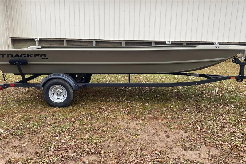 The Image of 2026 Tracker Grizzly 1860 Utility boat on trailer. - 0