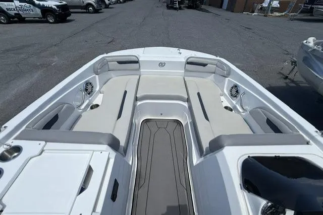Slide: The Image of 2021 Hurricane SunDeck Sport 205 OB boat interior with spacious seating and modern design. - 7