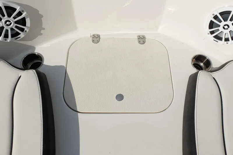 Slide: The Image of Interior of 2020 Stingray 191 DC boat with speakers and seating. - 8