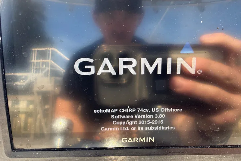 Slide: The Image of Garmin echoMAP CHIRP 74cv display on 2017 Tidewater 220 CC Adventure boat. - 30