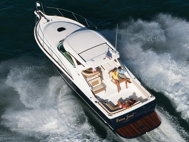 Slide: The Image of Manufacturer Provided Image: 2013 Tiara Yachts 3600 Coronet cruising with passengers on deck. - 59