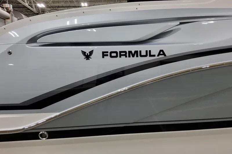 Slide: The Image of 2026 Formula 360 Crossover Bowrider OB, sleek design with logo detail. - 5