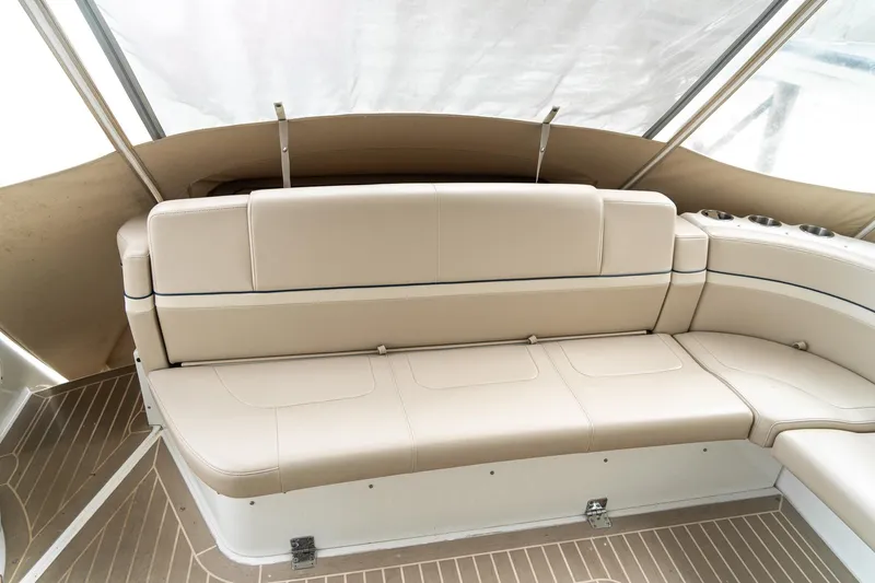 Slide: The Image of Luxurious beige seating on 2016 Formula 45 Yacht, featuring elegant design and comfort. - 33