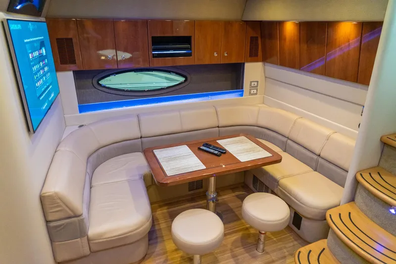 Slide: The Image of Luxurious interior of a 2016 Formula 45 Yacht with plush seating and modern amenities. - 41