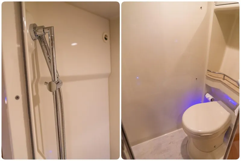 Slide: The Image of Bathroom interior of 2016 Formula 45 Yacht, featuring shower and toilet. - 63