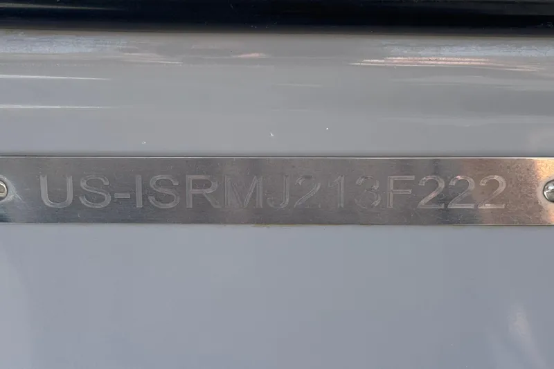 Slide: The Image of 2022 Moomba Max boat identification plate with serial number US-ISRMJ213F222. - 35