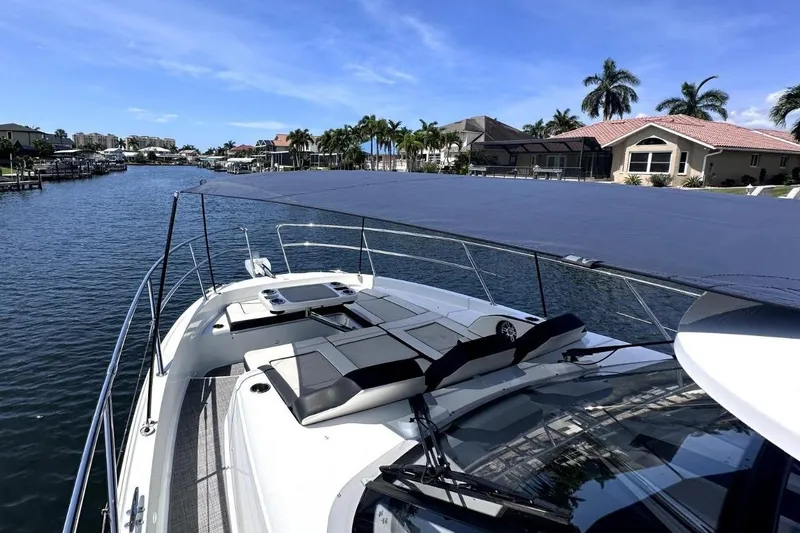 Slide: The Image of Jeanneau Leader 12.5 WA 2022 on calm waters with sunshade. - 7