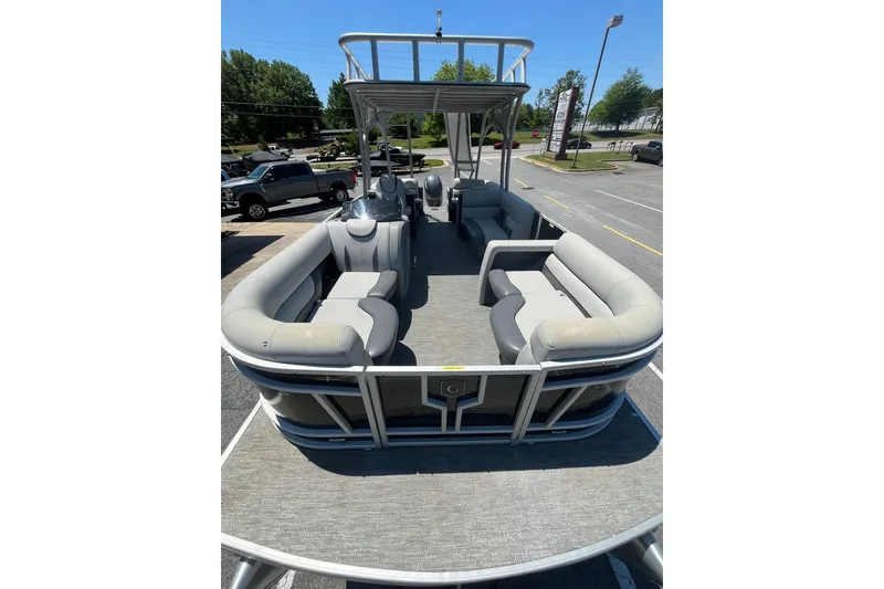 Slide: The Image of 2023 Godfrey Monaco 235 SD pontoon boat with spacious seating and sleek design. - 10