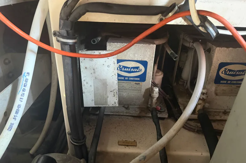 Slide: The Image of Cruisair marine air conditioning units in a 1985 Hatteras 52 Convertible yacht. - 71