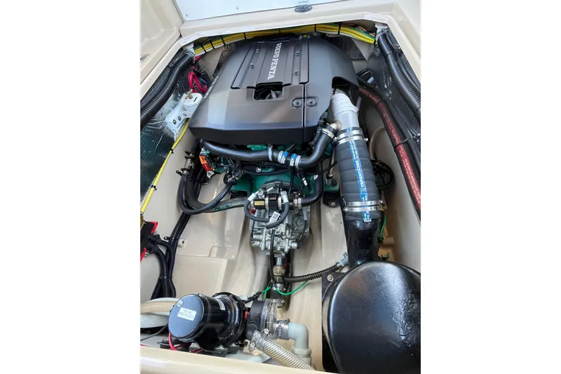 Slide: The Image of Engine compartment of 2017 Ranger Tugs R-27 with Volvo Penta engine. - 13
