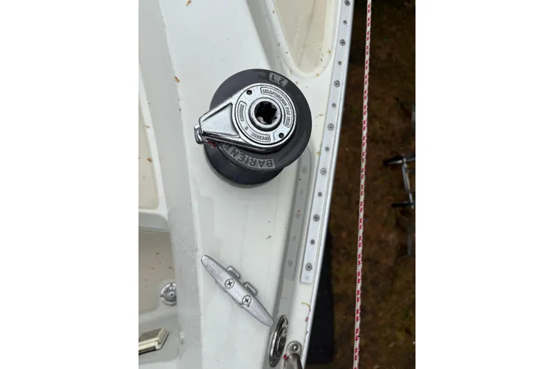 Slide: The Image of Winch and cleat on 1987 Ericson 28/2 sailboat deck. - 25