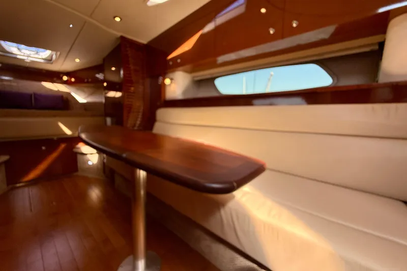 Slide: The Image of Luxurious interior of 2009 Sea Ray Sundancer 350 yacht with elegant wood and leather finishes. - 10