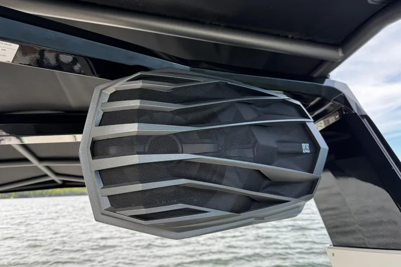 Slide: The Image of Close-up of a speaker on a 2020 Nautique Super Air Nautique G23 Paragon boat. - 14