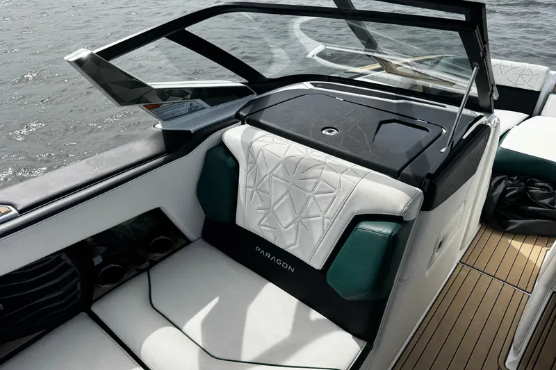 Slide: The Image of 2020 Nautique Super Air Nautique G23 Paragon interior with luxurious seating and sleek design. - 18